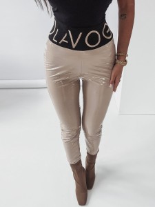 LEGGINSY OLAVOGA LATEX BEŻOWY