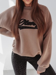 BLUZA LEOPARD DETAIL CIEMNY BEŻ