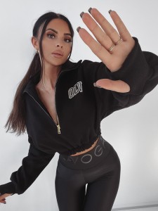 BLUZA BIG ZIPPER CZARNY