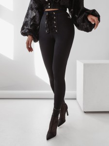 LEGGINSY EYELETS CZARNY