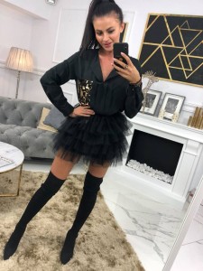 KOSZULA GOLD CEKIN CZARNA