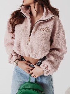 BLUZA MILA WEŁNIANA PUDROWY RÓŻ