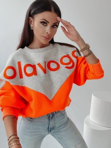 BLUZA MARGO SZARY NEON POMARAŃCZ