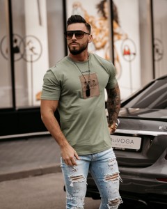 T-SHIRT MĘSKI LEO KHAKI