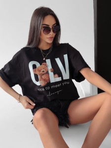 T-SHIRT MARMA CZARNY