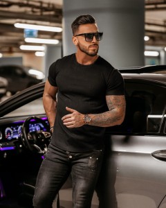 T-SHIRT MĘSKI MANUS CZARNY