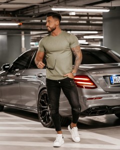 T-SHIRT MĘSKI MANUS O LA VOGA KHAKI