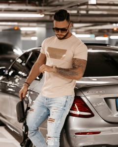 T-SHIRT MĘSKI MARTIN O LA VOGA BEŻOWY