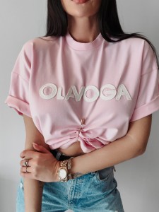 T-SHIRT KAYLA PUDROWY RÓŻ