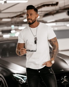 T-SHIRT MĘSKI EVAN ECRU