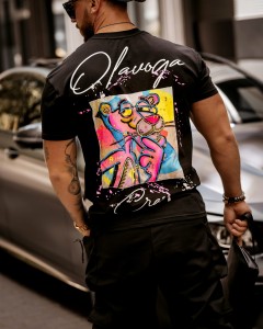 T-SHIRT MĘSKI HUNTER O LA VOGA CZARNY