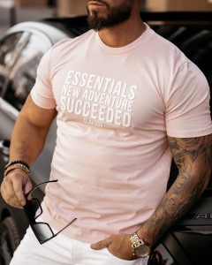 T-SHIRT MĘSKI CHRIS PUDROWY RÓŻ