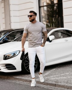 T-SHIRT MĘSKI SLOGEN SZARY