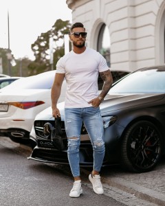 T-SHIRT MĘSKI SLOGEN BIAŁY