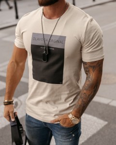 T-SHIRT MĘSKI TEXAS BEŻOWY