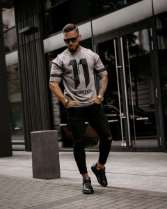 T-SHIRT MĘSKI BRIAN GRAFITOWY