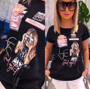 T-SHIRT PERFUMY CZARNY