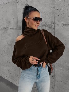 SWETER PRUE CZEKOLADOWY