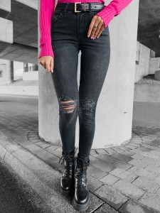 SPODNIE JEANSOWE ARIEL CZARNY