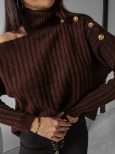 SWETER ASHLEY CZEKOLADOWY