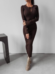 SUKIENKA MAXI OMIKO CZEKOLADOWY