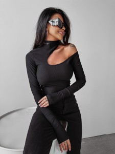 BLUZKA PRĄŻEK BRIT CZARNY