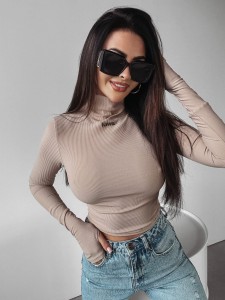 BLUZKA BASIC VERDA BEŻOWY