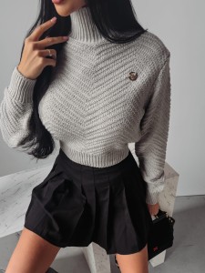 SWETER Z GOLFEM EMMIE JASNOSZARY
