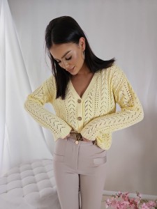 SWETER WOOD BANANOWY