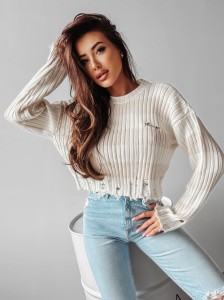 SWETER LESSA BEŻOWY ECRU
