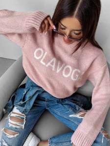 SWETER  O LA VOGA COFFEE PUDROWY RÓŻ