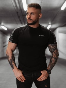 T-SHIRT MĘSKI TAPE CZARNY