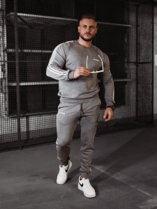 KOMPLET MĘSKI STRIPES MEN SZARY