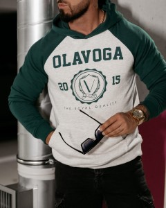 BLUZA MĘSKA O LA VOGA DIVERSE SZARY ZIELONY