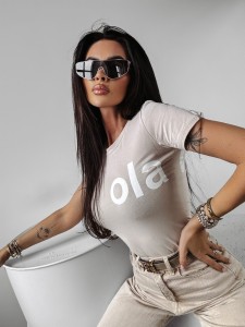 T-SHIRT ESTERA BEŻOWY 