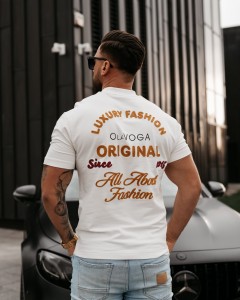 T-SHIRT MĘSKI O LA VOGA LA ECRU
