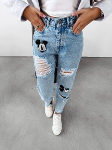 SPODNIE JEANSOWE MOUSE NIEBIESKI