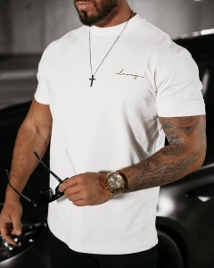 T-SHIRT MĘSKI BLUSH ECRU