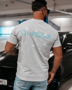 T-SHIRT MĘSKI GALAXY JASNY SZARY 