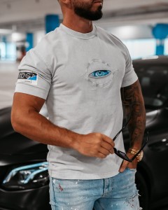T-SHIRT MĘSKI EYECATCH JASNY SZARY