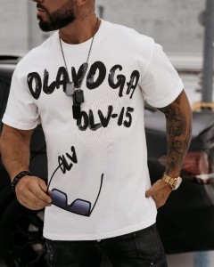 T-SHIRT MĘSKI O LA VOGA DRIP ECRU 