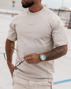 T-SHIRT MĘSKI SILVER O LA VOGA BEŻOWY