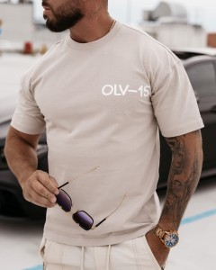 T-SHIRT MĘSKI SCUPLT O LA VOGA BEŻOWY
