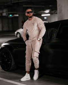 KOMPLET MĘSKI O LA VOGA CARGO BEŻOWY