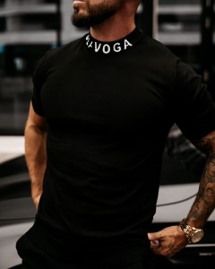 T-SHIRT MĘSKI O LA VOGA NECK CZARNY