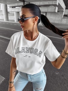 T-SHIRT DAMSKI O LA VOGA MARIDA ECRU