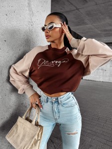 BLUZA DAMSKA LAKIRA O LA VOGA CZEKOLADOWY