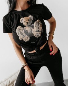 T-SHIRT DAMSKI NALLE O LA VOGA CZARNY