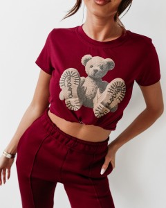T-SHIRT DAMSKI NALLE O LA VOGA BORDOWY