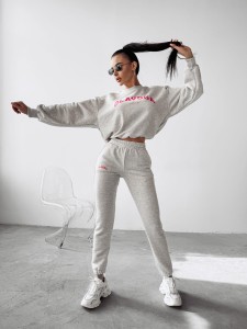 KOMPLET DAMSKI PLETTO O LA VOGA SZARY